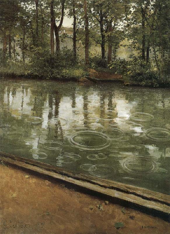 Gustave Caillebotte Riverside through the rain Germany oil painting art